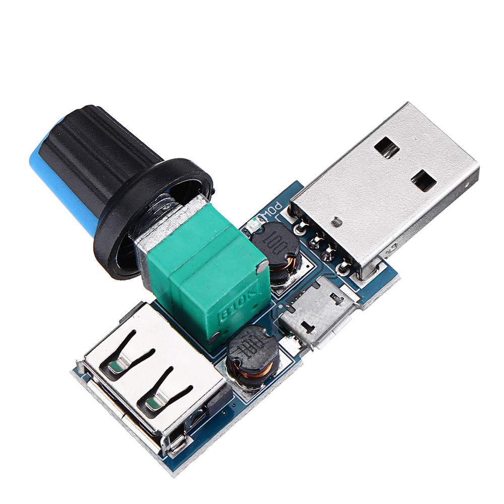 USB Fan Speed Controller Module Reducing Noise Multi-stall Adjustment Governor DC 4-12V