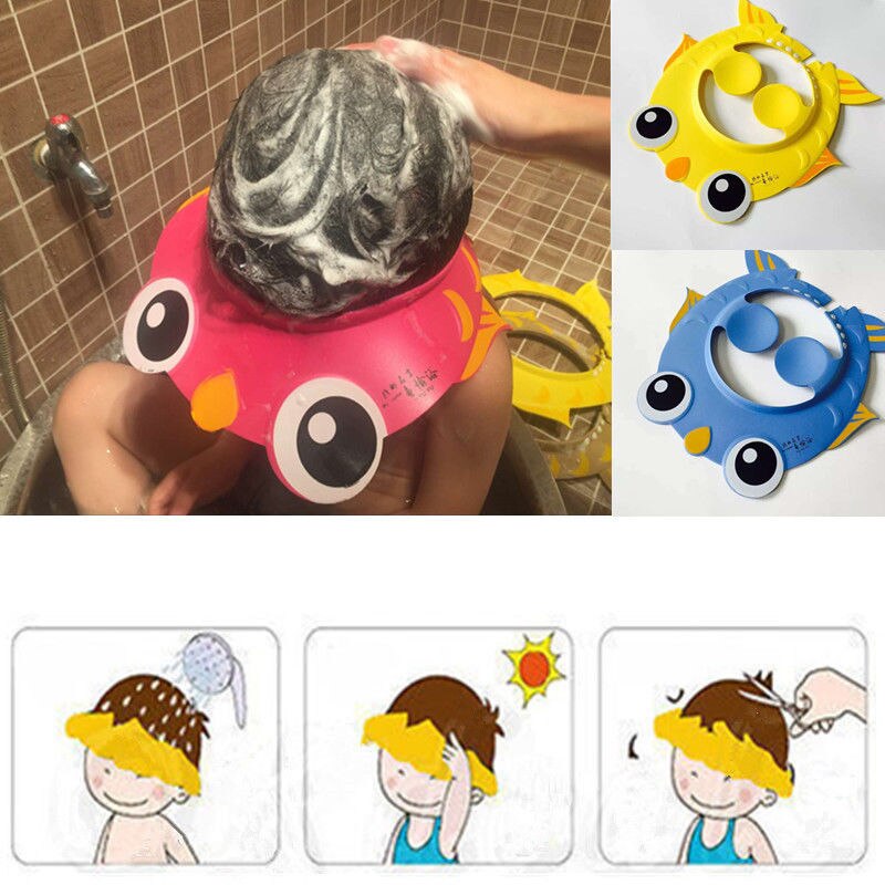 Verkoop Baby 'S Kinderen Veilig Shampoo Bad Baden Douche Cap Kinderen Wash Hair Shield Bescherm Oren Waterdichte Hoed