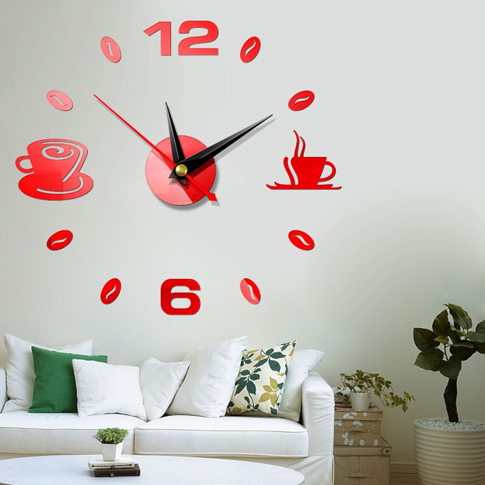 Modern Klok Horloge Grote Wandklokken 3d Diy Acryl Spiegel Mechanisme Stickers Thuis Woonkamer Decoratie Quartz Naald