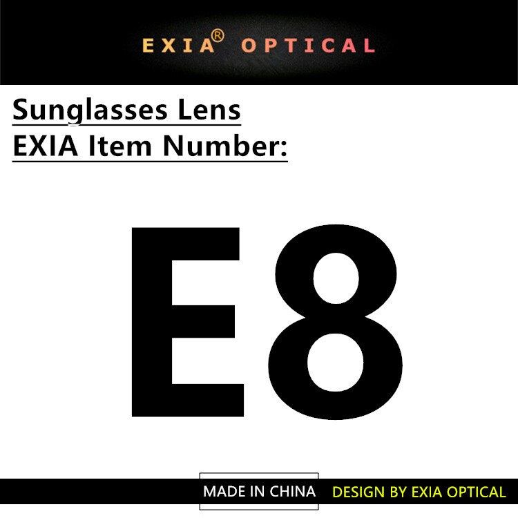 Amber Color Sunglasses Lenses Base Curve 2 EXIA OPTICAL E8 Series