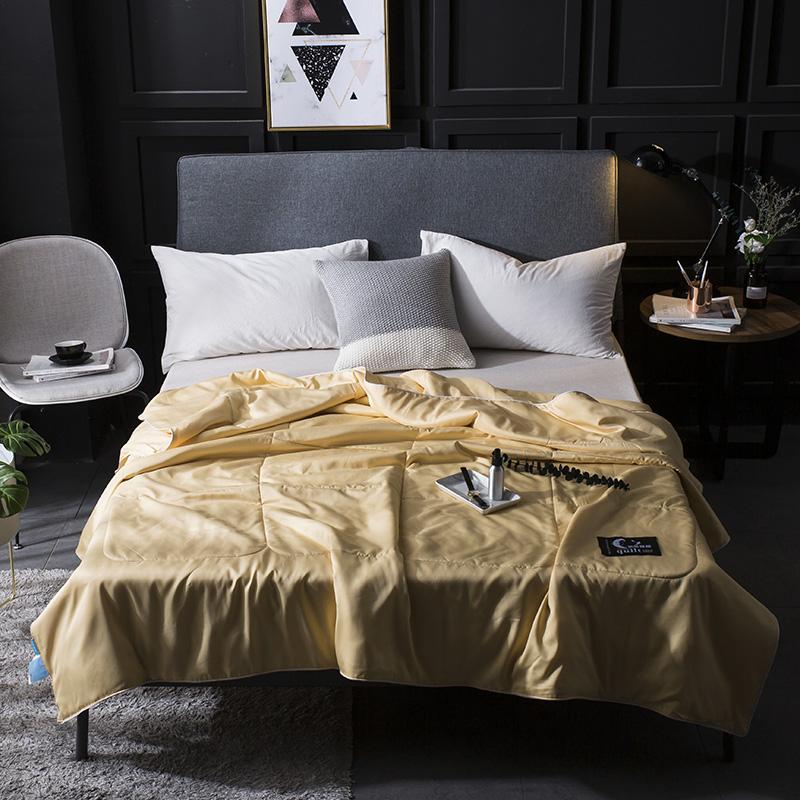 50 Zijde Dekbed Spreien Gewatteerde Deken Zomer Winter Koning Koningin Full Twin Size Dekbed Beddengoed Set Pure Kleur Gouden Wit