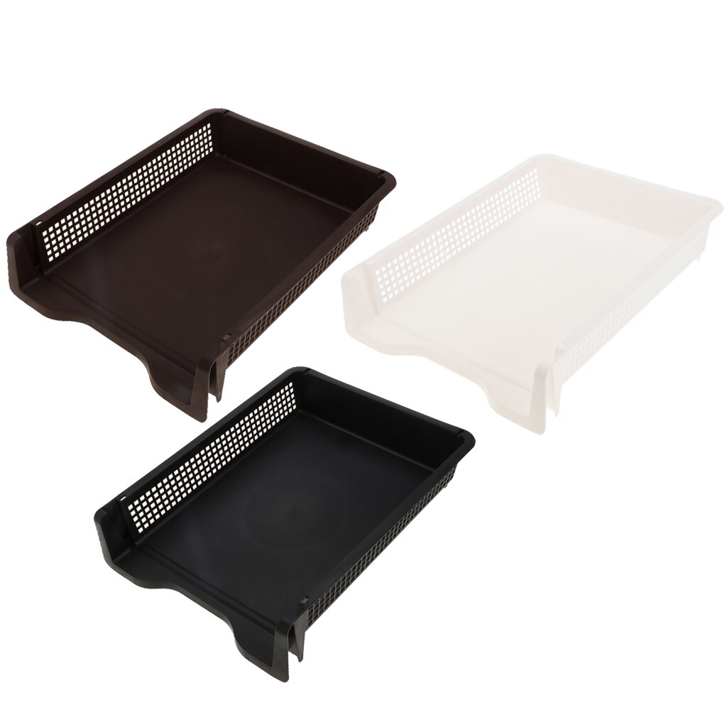 Acrylic Side Load Stackable A4 Paper Tray Organizer Folders Storage