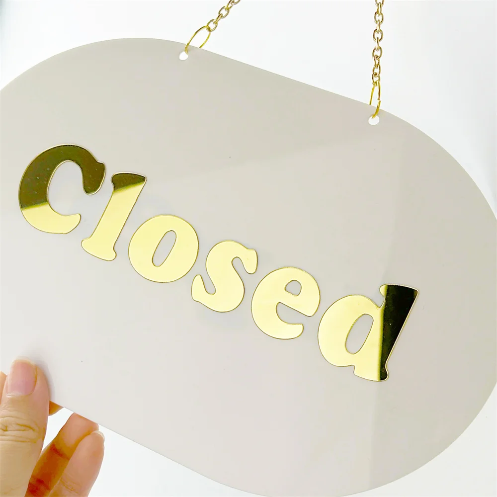 Double Sides Acrylic Art Decoration Open Closed Hanging Sign Business Store Window Wall Decor