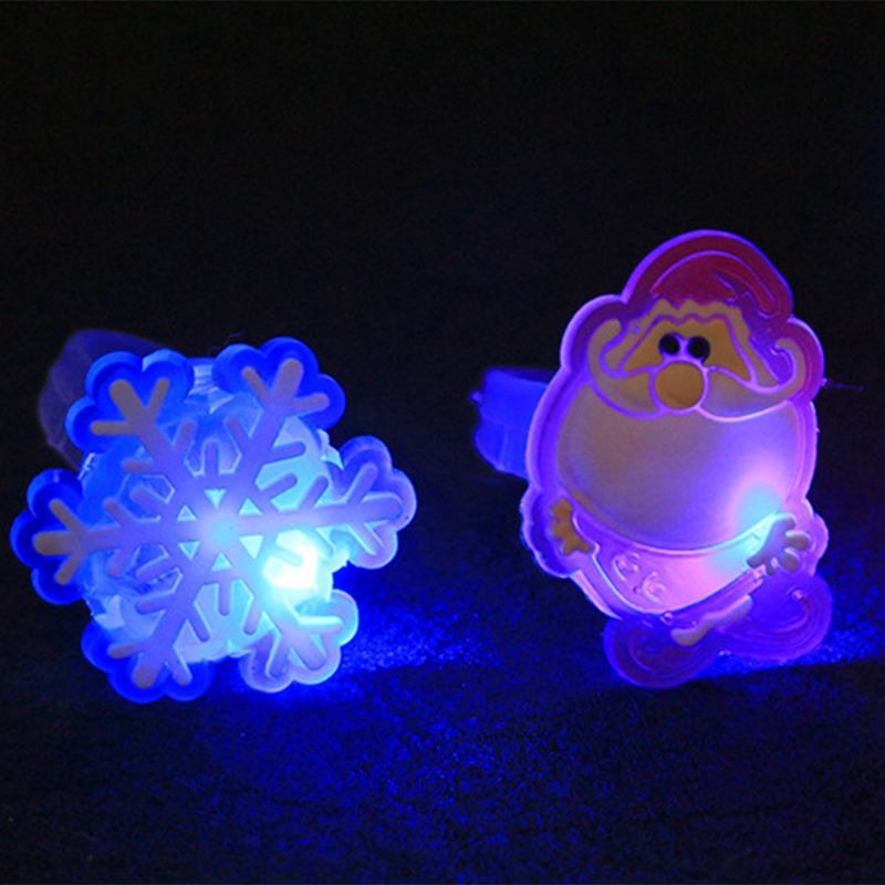 Weihnachten LED Ring Luminous Flash-Finger Ringe Spielzeug 50 Pack Party Favor Blinkt Gelee Gummi Ringe Kinder Erwachsene Box sets