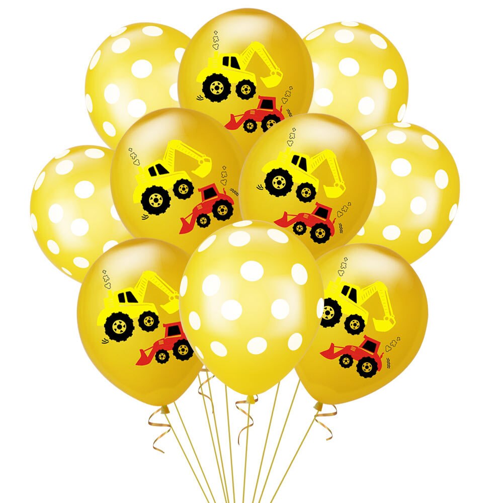 Ballon de dessin animé pelleteuse de voiture, véhicule d&#39;ingénierie, tracteur de Construction, pour enfants garçons, décorations de fête d&#39;anniversaire