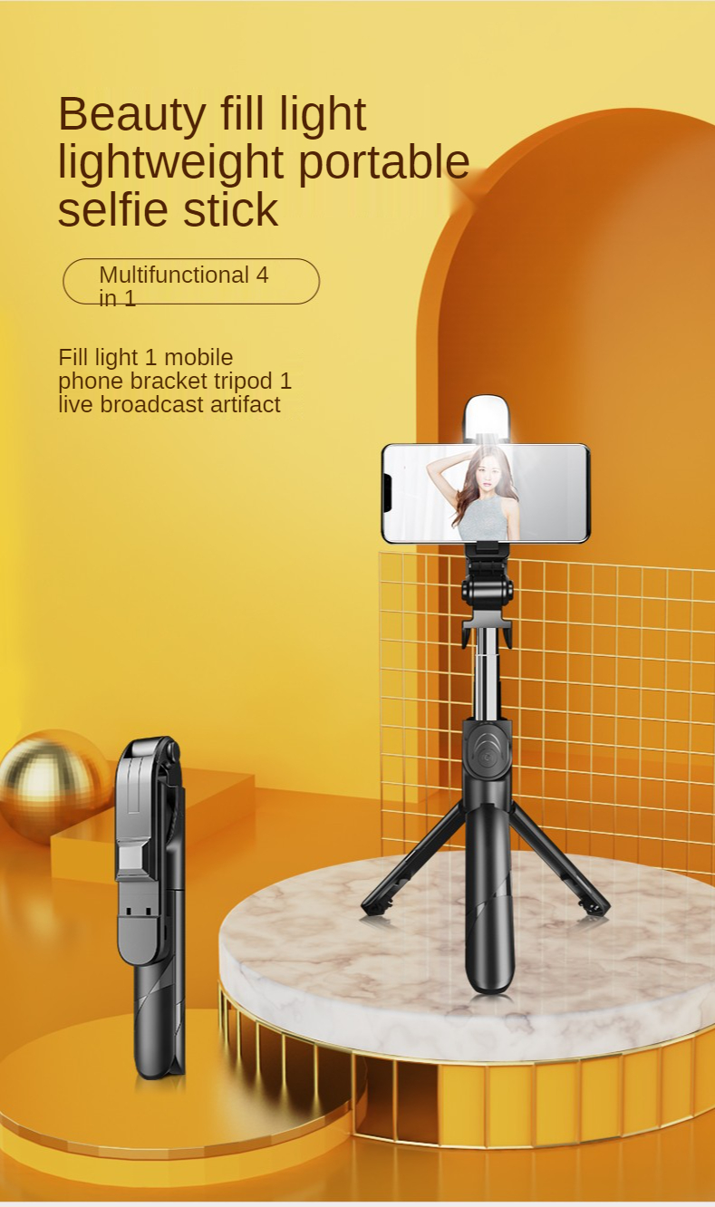 XT02 Detachable Clip Bluetooth Selfie Stick Universal Horizontal and Vertical Tripod Selfie Stick Phone Bracket Photograph