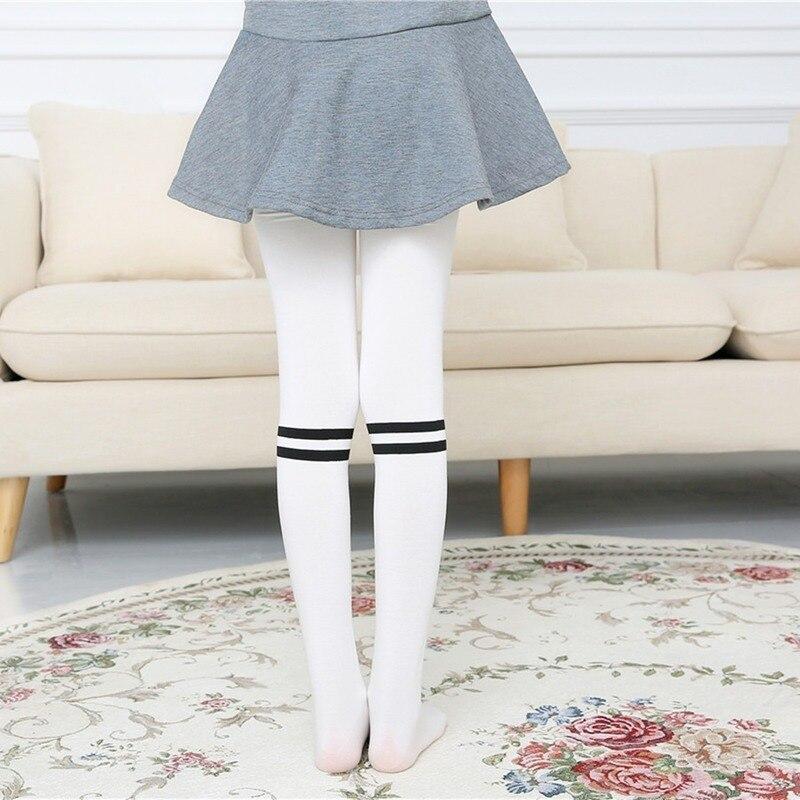 Collant per bambini solido a righe primavera autunno bambini ragazza Collant cotone calze carine Collant per bambini Collant lavorati a maglia Collant