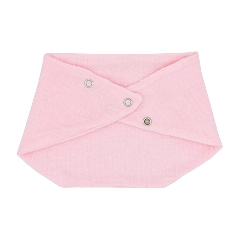 Einstellbare Doppel Schicht Baumwolle Blick Baby Lätzchen Druckknopf Weiche Spuck Kleidung Dreieck Neugeborenen Bandana Sabbern Schal Speichel Handtuch: licht rosa