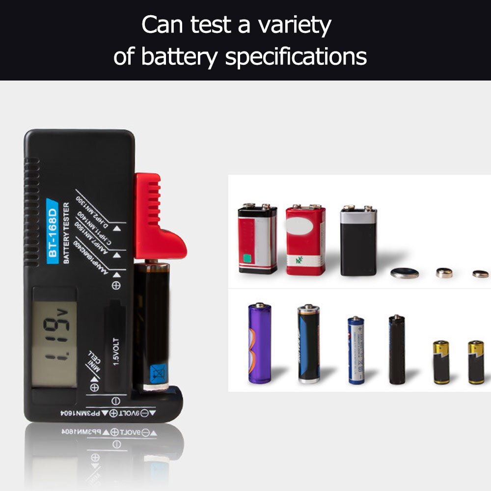 Digital batteri tester batteri kapacitans diagnostisk værktøj lcd display check aaa aa knapcelle universal tester