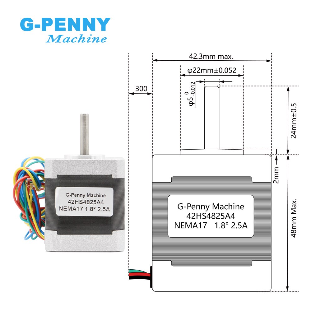 ! Motor paso a paso NEMA17, 5,0 kg.cm, 42x48mm, 2.5A, 71Oz-in, 0.50Nm, para impresora CNC y 3D