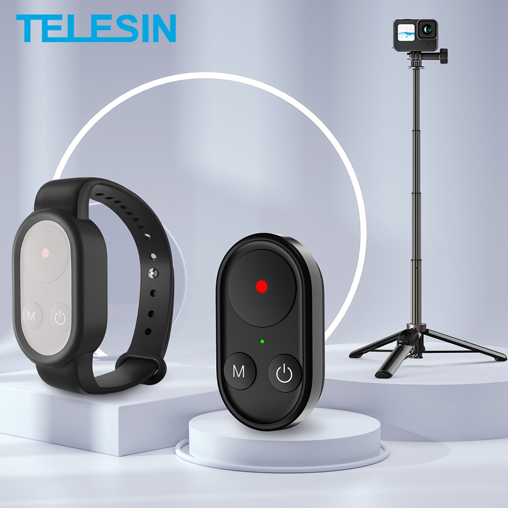 Telesin til gopro helt 10 9 8 max fjernkontroll trådløs bluetooth selfie pinne monopod stativ til iphone 13 pro huawei xiaomi
