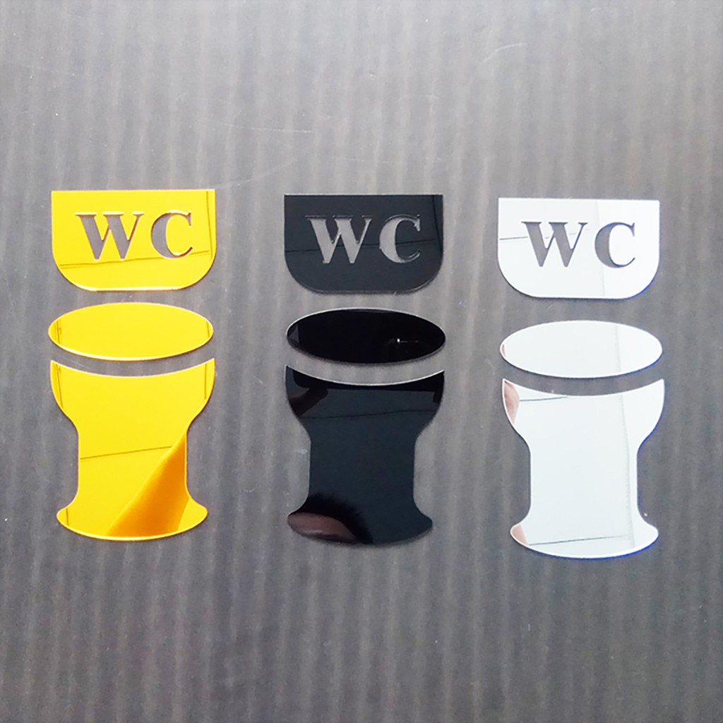 Toilette salle de bain conseils miroir autocollants bricolage personnalité 3D Stickers muraux brillant acrylique Wc toilette porte signe rapide