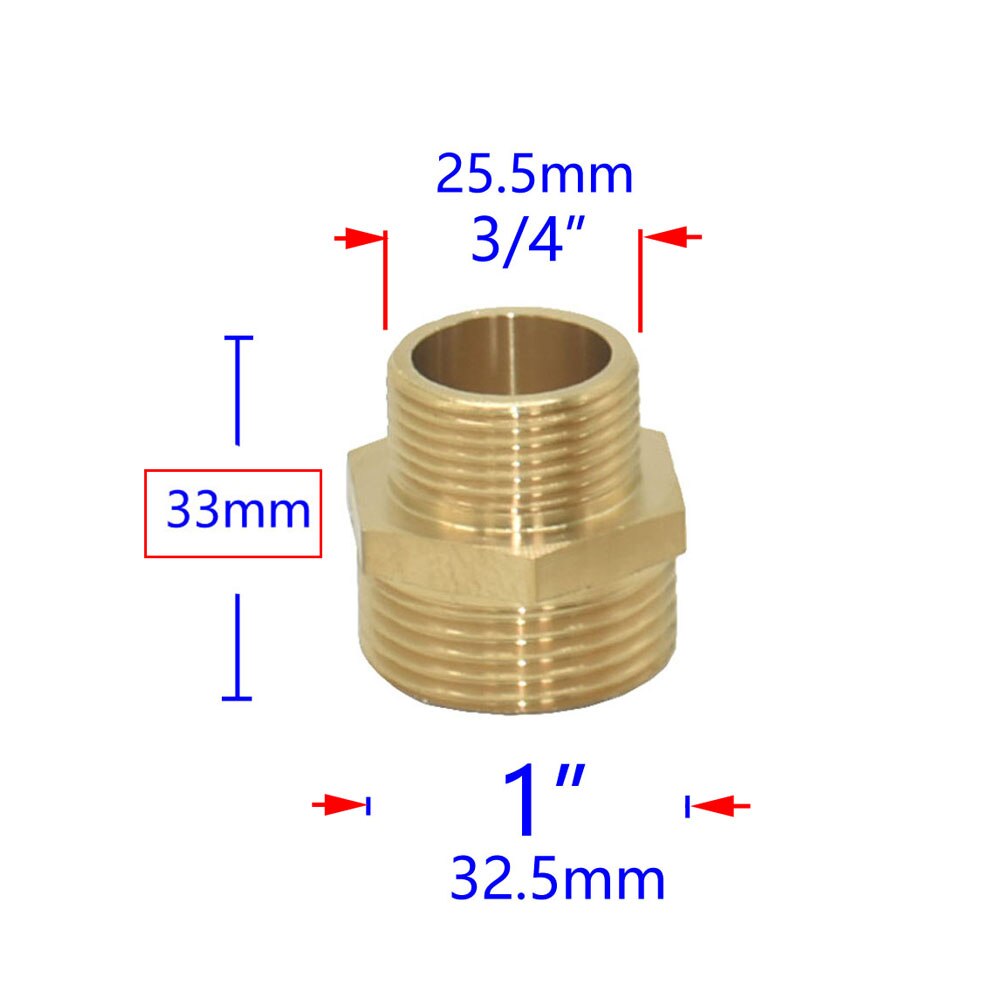Brass Male 1/2 3/4 1 Inch Female Threaded Connector Pipe Repair Extend Reducing Adapter Copper Joint For Bathroom Faucets: 3I4 x 1 inch