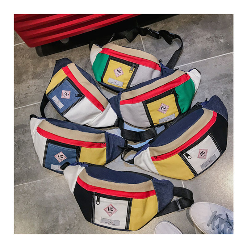 Leinwand Taille Tasche Männer unisex Taille Gürtel Tasche Männer fanny Pack lässig Straße Brust Tasche Männer lässig Taille Beutel b72