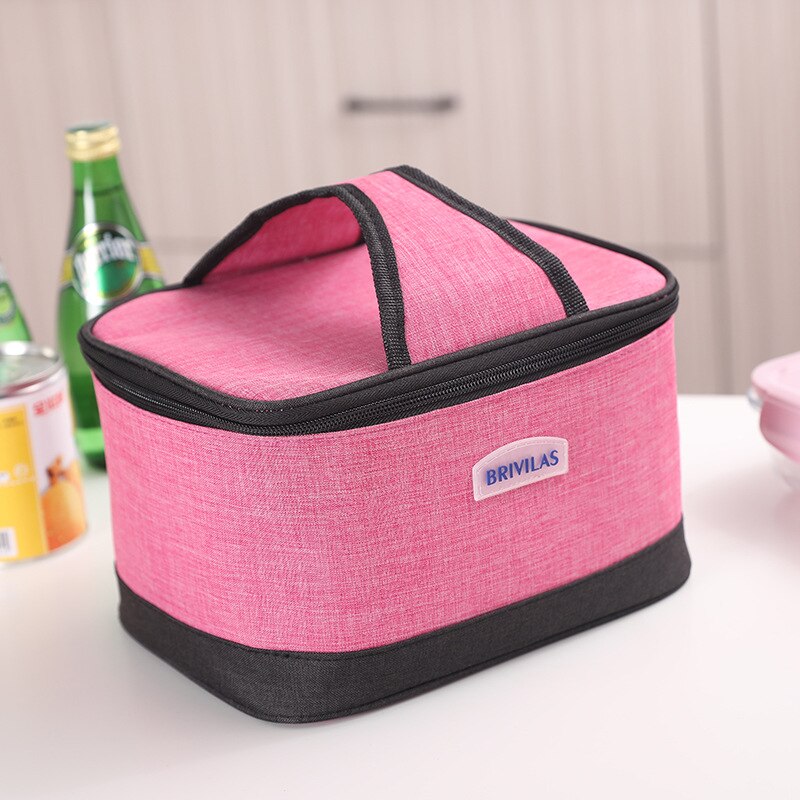 Verse Koeler Tassen Grote Capaciteit Waterdichte Oxford Draagbare Rits Thermische Lunch Tassen Voor Vrouwen Lunchbox Tote Picknick Voedsel Zakken: Hot Pink