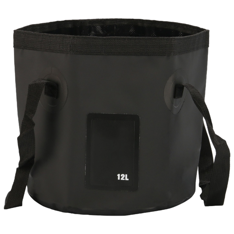 Opvouwbare emmer 5 gallon container Opvouwbare wateremmer Draagbare wastafel voor kamperen Vissen Reizen 12L: Black