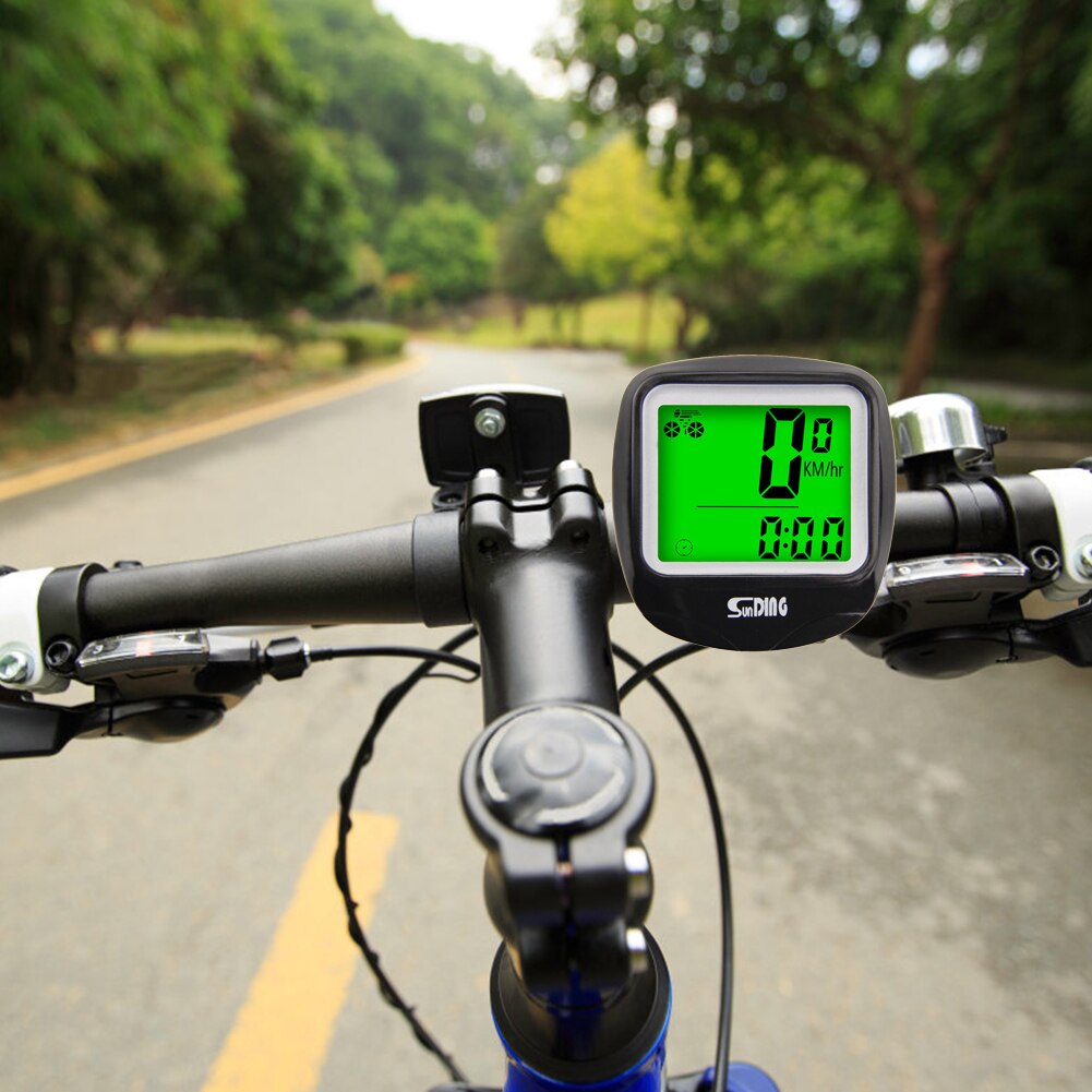 SUNDING MTB Mountain Bike Wired Code Table LCD Digital Cycling Computer Stopwatch Exercise Timer Bicycle Speedometer Odometer