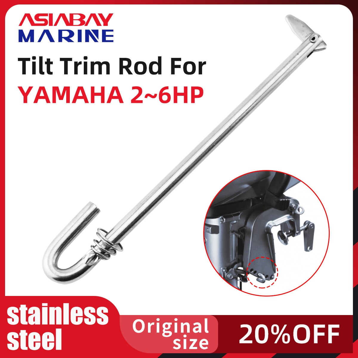 Náklon trim pre prívesný motor yamaha 2hp 4hp 5hp 6hp otočný držiak motora hriadeľ z nehrdzavejúcej ocele pasuje na lodný motor parsun hidea