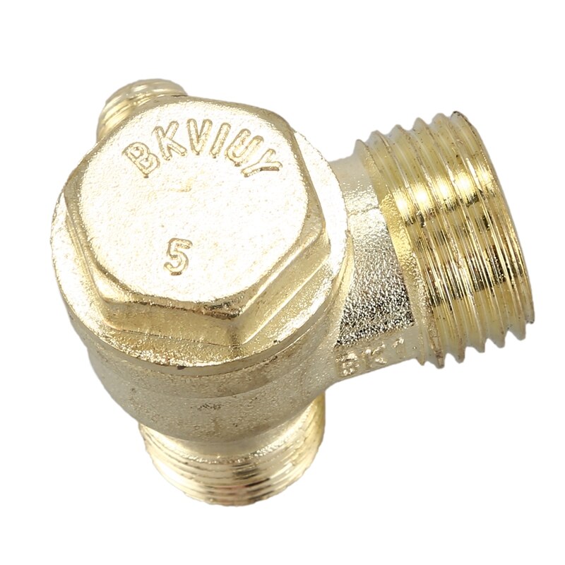 2/5 " 3/8 " pt 1/2 "pt utvendige gjenger 3- veis metall luftkompressor tilbakeslagsventil gullfarge