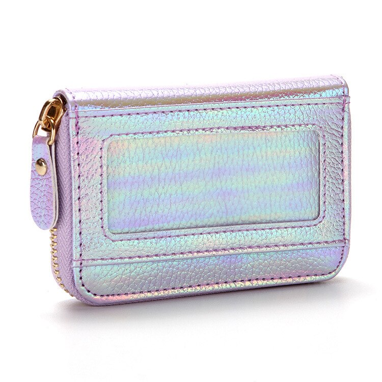 Novelty Rainbow Rfid Protection Mini Wallet Women For Credit Cards Business Card Holders Brand Ladies Card Case