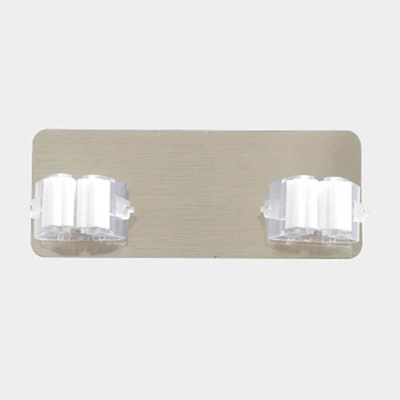 Multifunctional Traceless Sucker Hook Mop Holder Kitchen Rag Tools Broom Hanger Brush Storage Rack Suction Cup: white double buckle