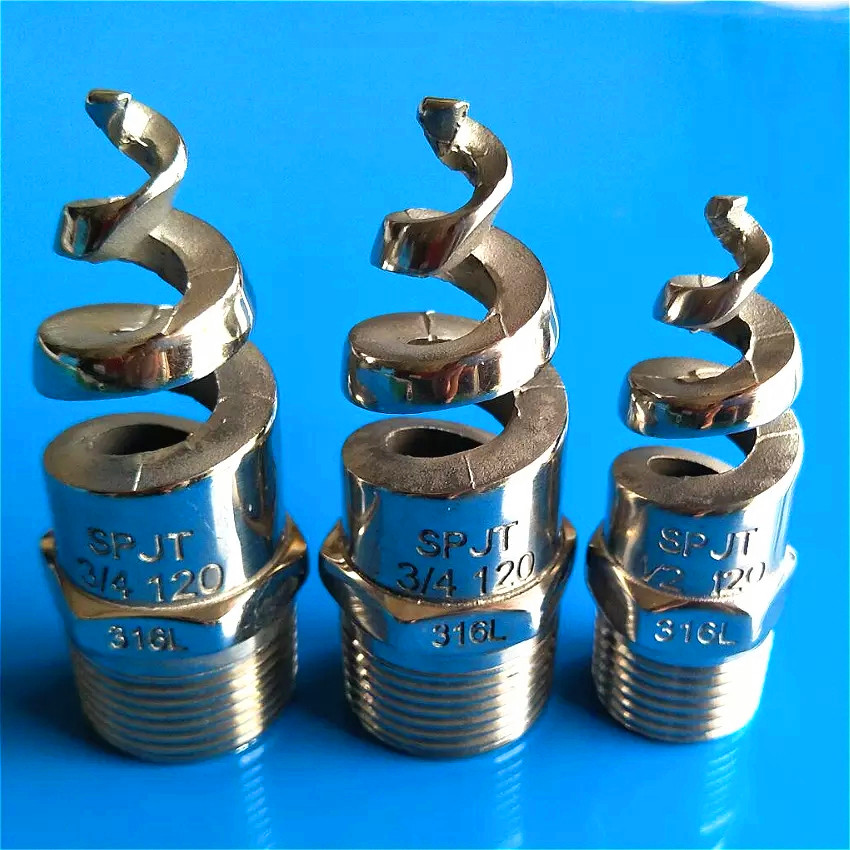 All Size 316L Stainless Steel Spiral Jet Nozzle Industrial Spray Dust Remove Nozzle Full Cone Spiral Nozzle for Garden
