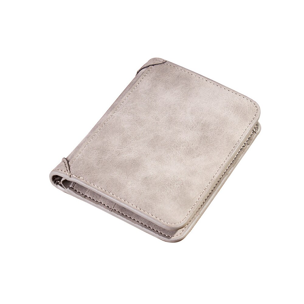 ¡Novedad de ! Cartera corta de cuero recubierto para hombre, billetera Retro de doble pliegue Vertical, billetera multitarjeta coreana para jóvenes, a la para hombres: style 2-f