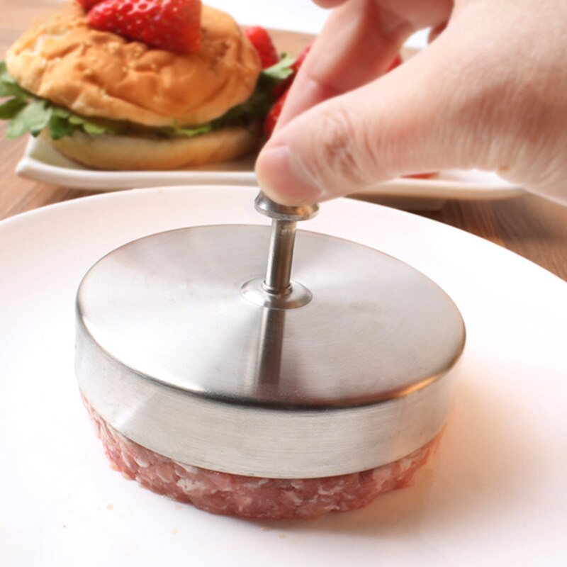 Rustfritt stål hamburger patties form maker hånd operert burger trykk kjøtt biff grille kokeverktøy kjøkken tilbehør