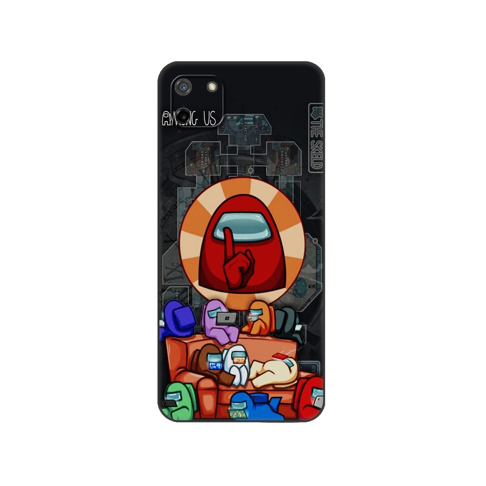 Czarna obudowa tpu do etui OPPO Realme C11 do Realme C 11 RealmeC11 powrót RMX2185 pokrowiec na zderzak wśród nas: 70370
