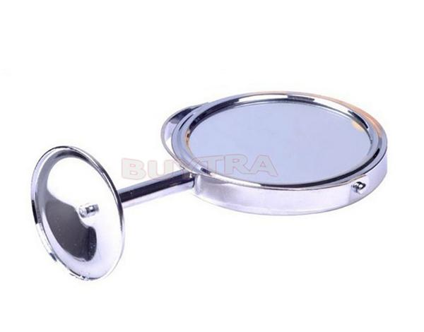 Espejos de acero inoxidable para mujer, accesorios de maquillaje para uso en el hogar y la Oficina, soporte cosmético para baño, escritorio de doble cara, 8cm de diámetro