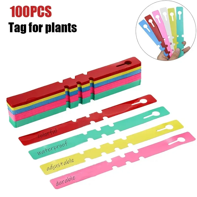 100 stuks waterdichte plantenetiketten, herbruikbare plastic wikkels voor boomlabels, plantenetiketten voor de kwekerij, tuingereedschap