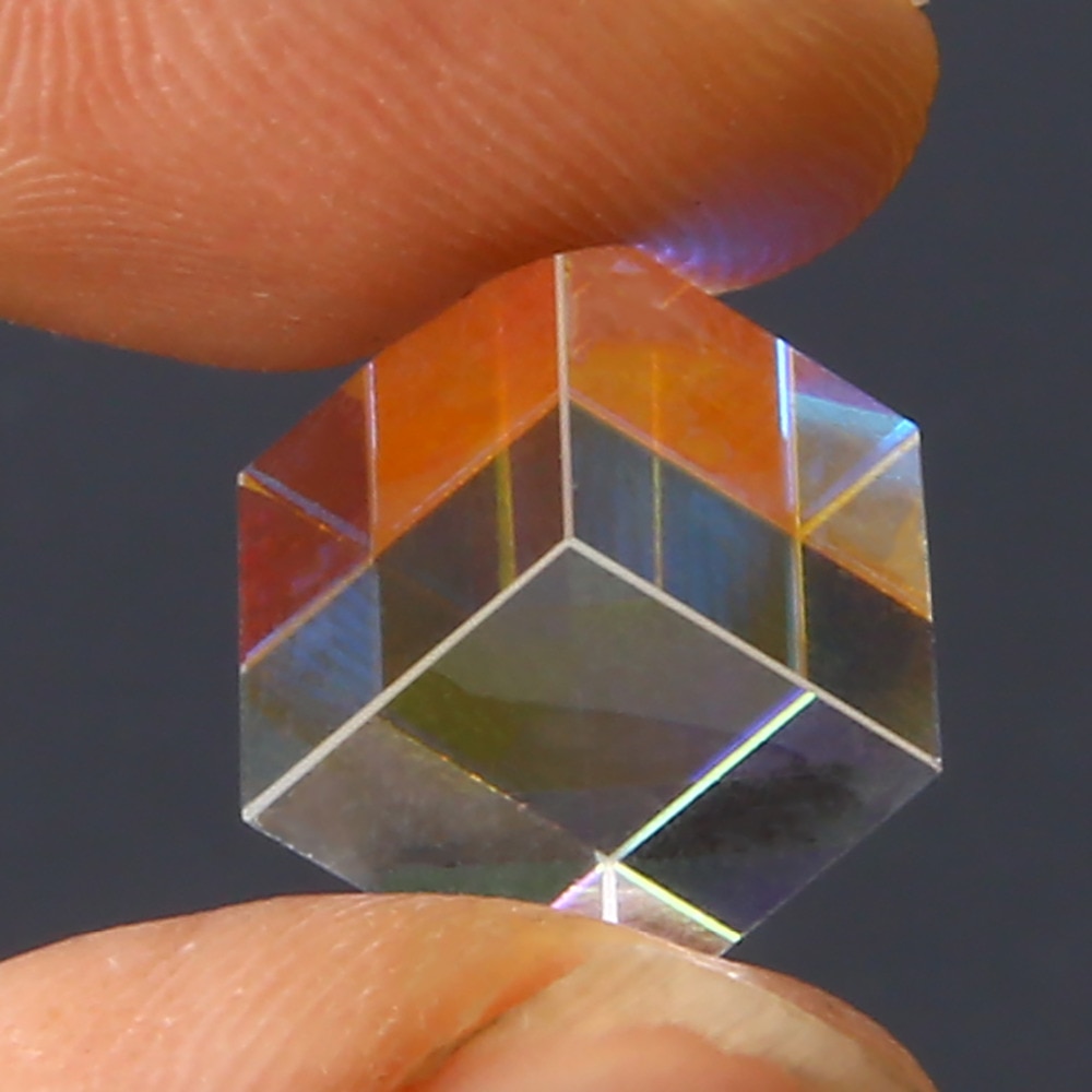 Szkło optyczne sześcian wadliwy krzyż dichroiczny pryzmat lustro Combiner rozdzielacz dekoracje 10x10mm przezroczysty moduł zabawki narzędzia dydaktyczne