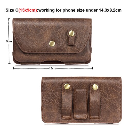 Waist Belt Clip Holster Phone Case Bags For Nokia 9 PureView 8 2.1 3.1 4.1 5.1 6.1 7.1 4.2 3.2 8.1 Plus 8 Sirocco Lumia 950 XL: C Brown 15x9cm
