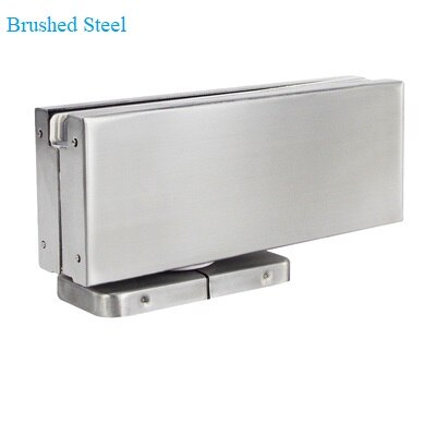 Face Mount Digging Free Floor Closer Spring Glass Door Patch Fitting Pivot Hinge Brush Matte Black Rose Gold Titanium: Brushed Steel