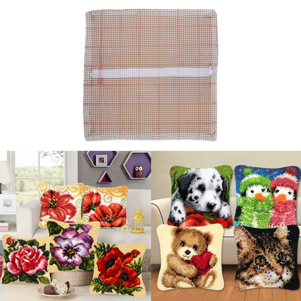 Latch Hook Pillow Cushion Carpet Making DIY Hooking Rug Mesh Canvas Rug Making