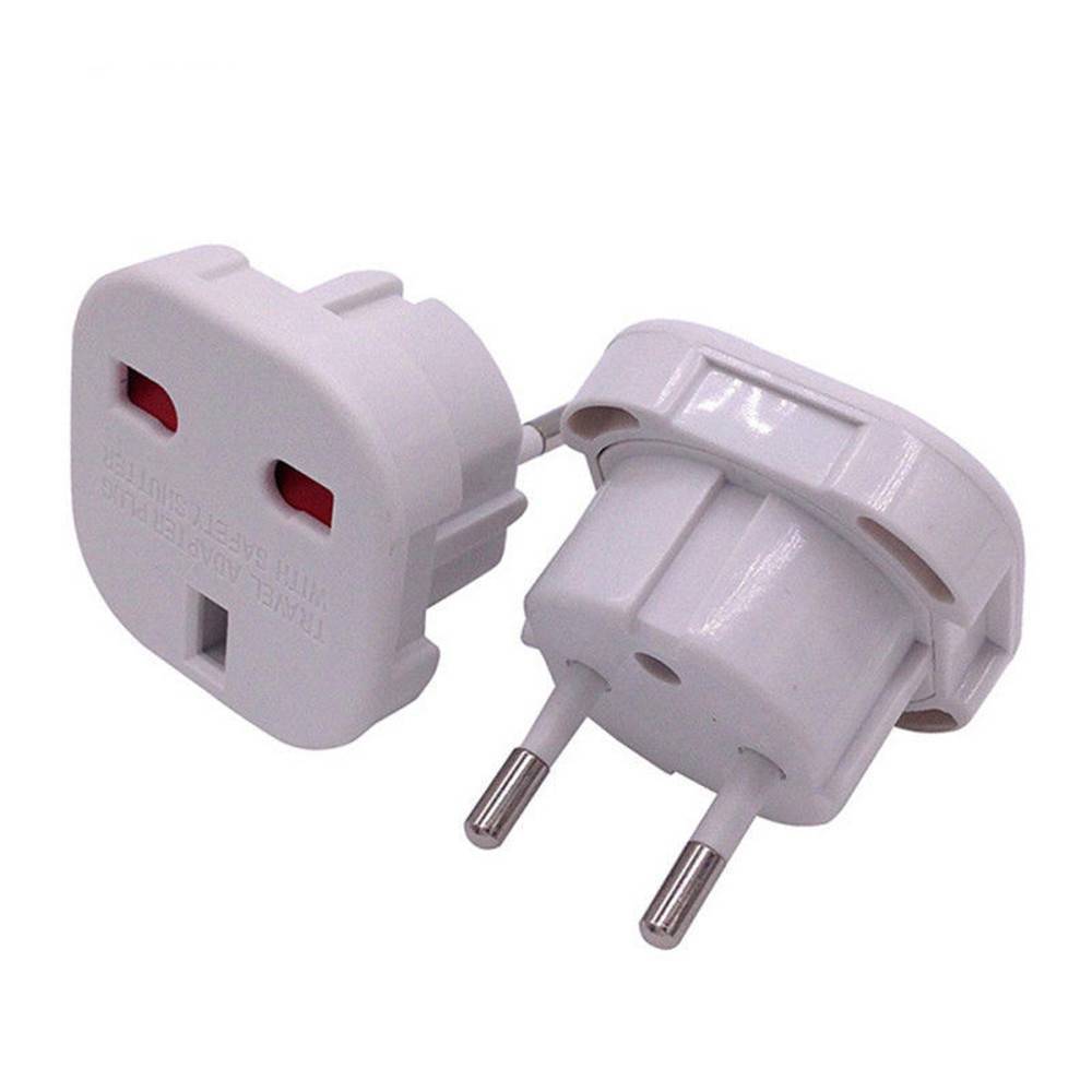 2pcs/lot Adaptor Plug Adapter Plug 2 Pin Home Travel UK To EU Euro Europe European