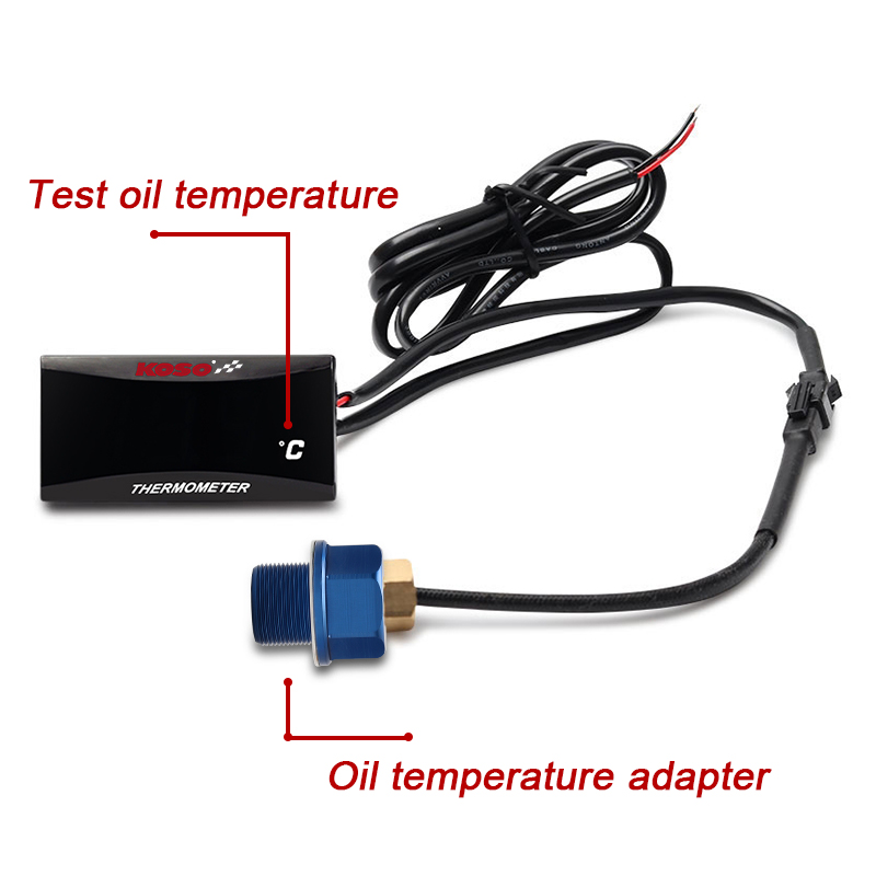 KOSO Öltemperaturanzeige Motorrad Universal- Öltemperatursensor LCD Digitalbildschirm Minimessgerät