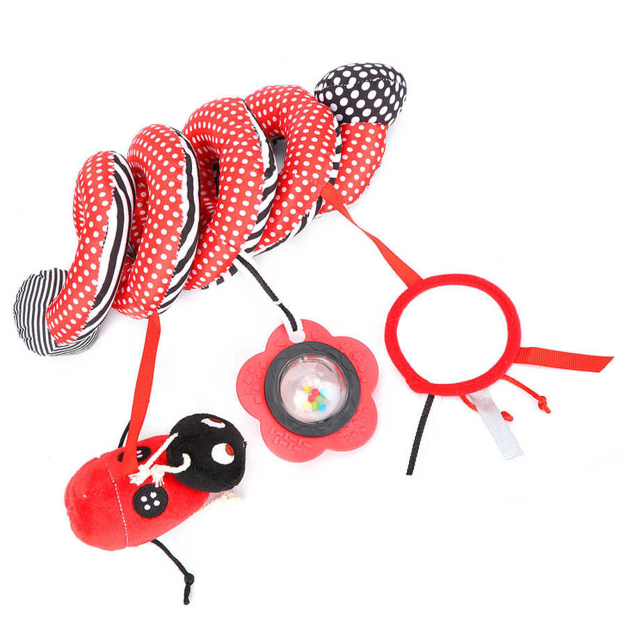 Jouets de voiture suspendus pour poussette lit forme animale infantile spirale jouets en peluche pour poussette barre tentures hochet jouets