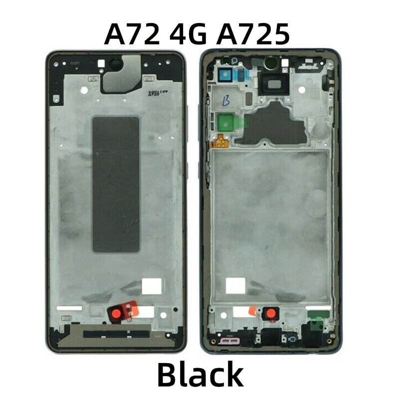 Voor Samsung A72 4G/5G SM-A725 SM-A726 Telefoon Screen Plaat Panel Lcd Bezel Voorframe Behuizing Midden chassis Reparatie Onderdelen: A72 4G Black