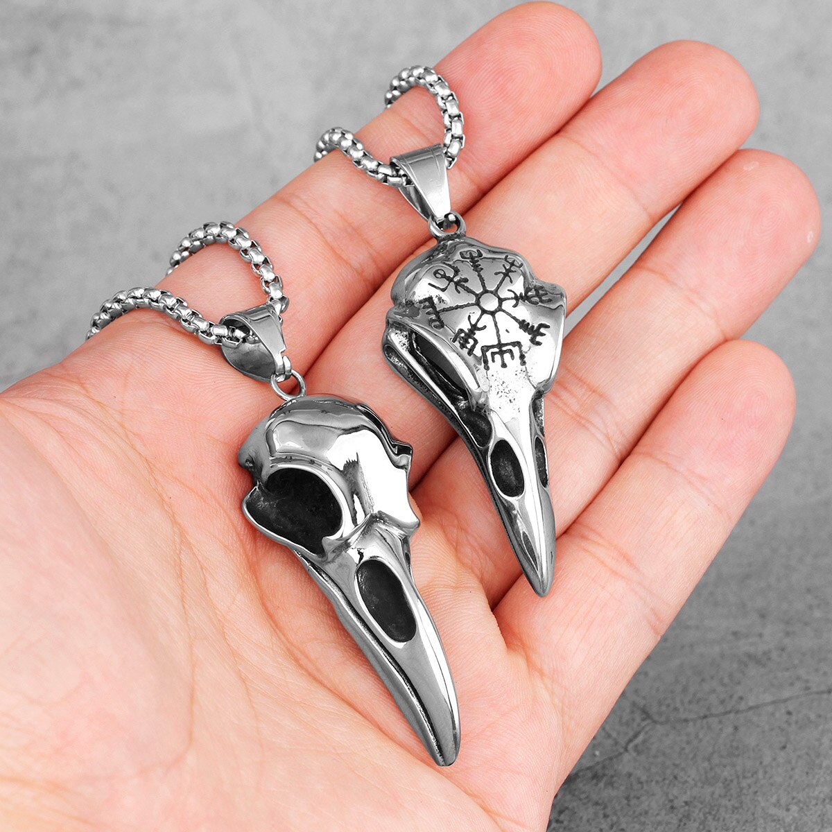 Edelstahl Männer Halsketten Kette Anhänger Krähe Vogel Adler Schädel Punk Felsen Hüfte hüpfen Kühle für Männlichen Jungen Schmuck