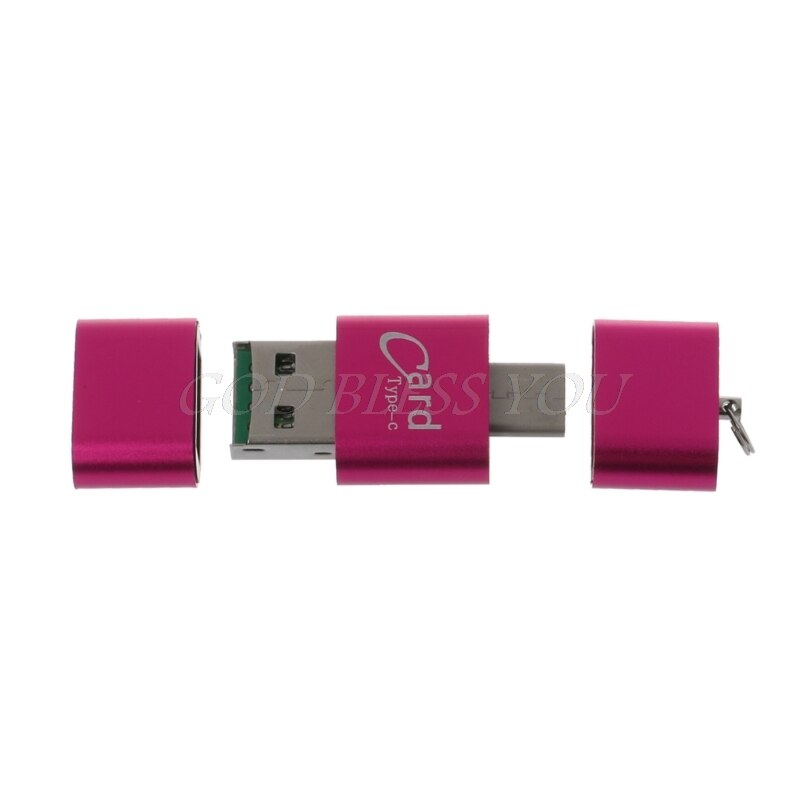 Mini leitor de cartão universal 3 em 1, leitor de cartão otg tipo c de alumínio com usb 3.0 para 2 ranhuras tf sd para telefones pc envio direto da gota