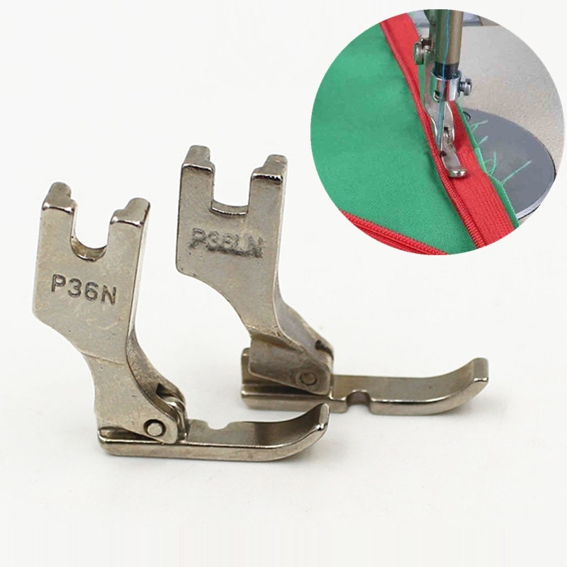 2 Pcs Industral Sewing Machine Flatcar Zipper Presser Foot P36LN / P36N