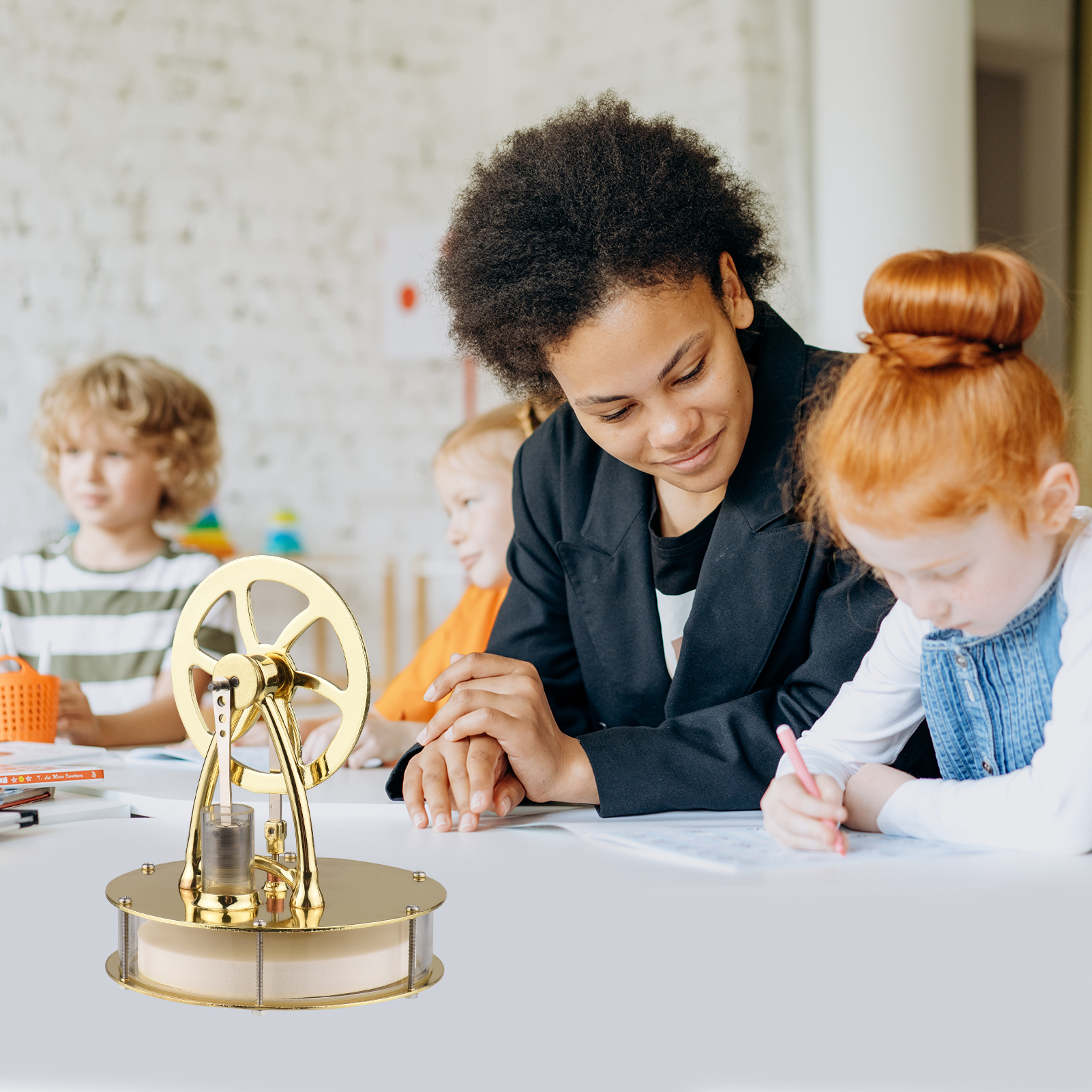 Low Temperature Stirling Engine Assembled Electricity Generator Heat Experiment Physical Generator Model Science Experiment Toy