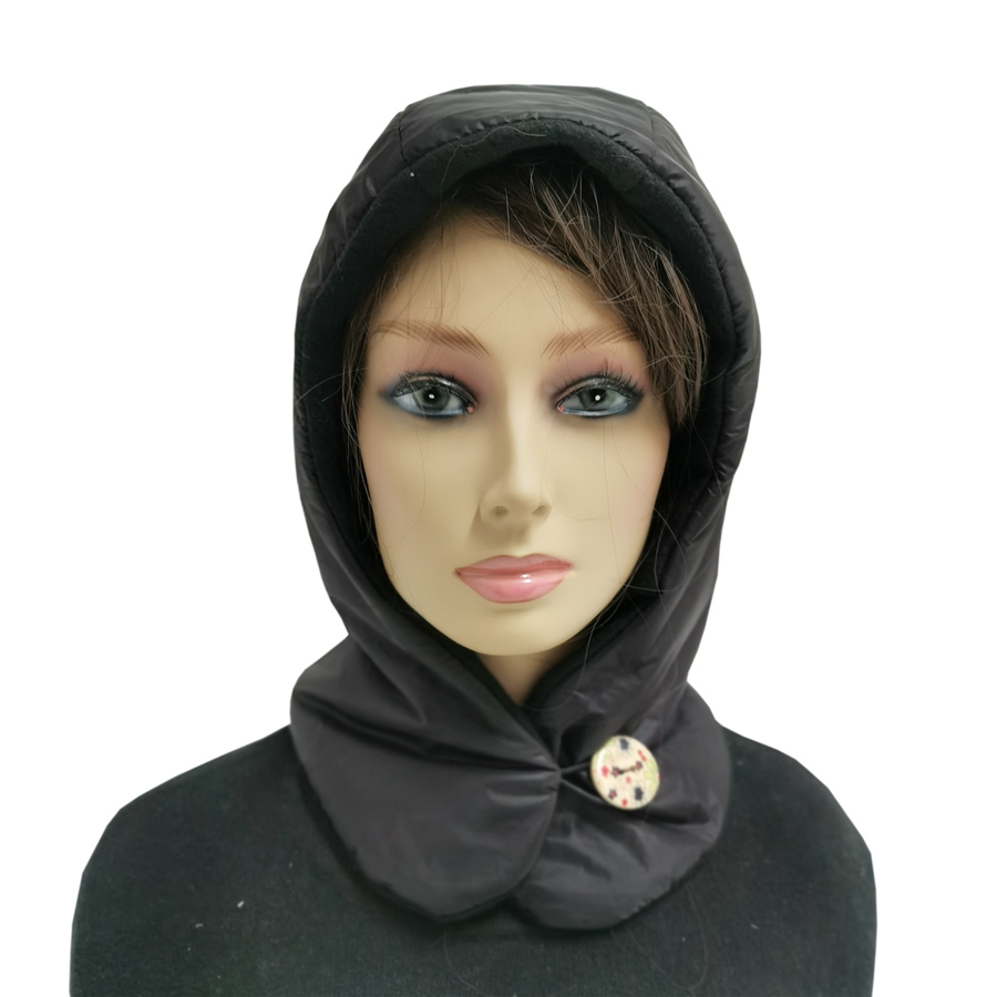 Ultralet udendørs dunhat kvinder vandtæt let vinter pufhals varm vindtæt hætte øredækkende hætte