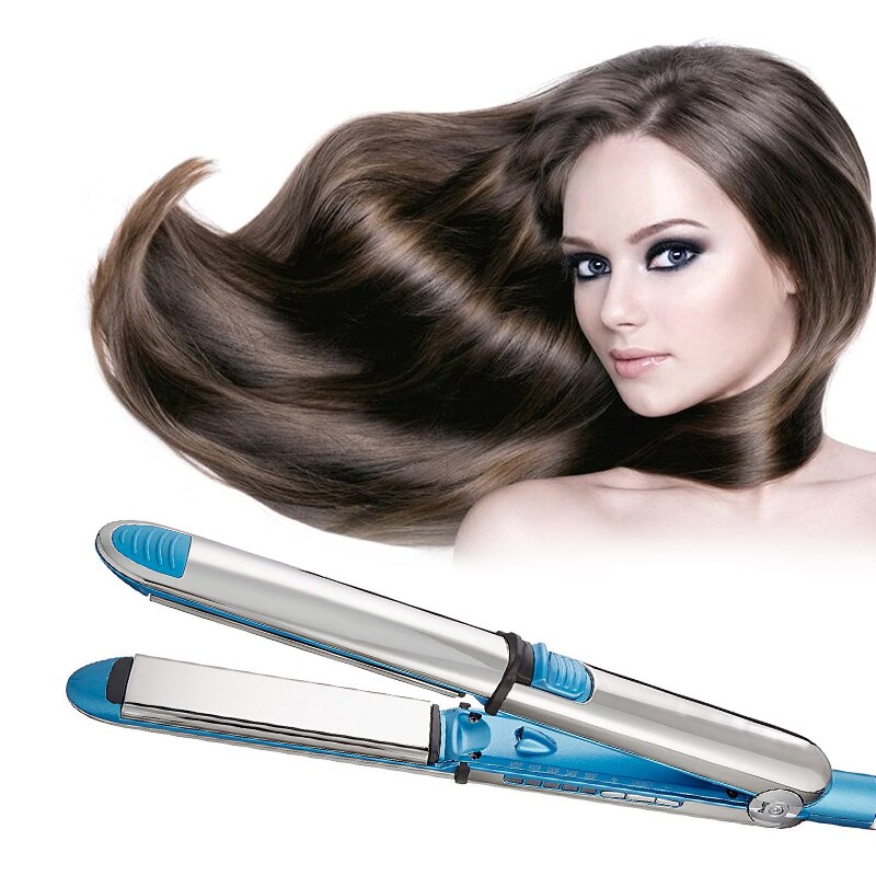 Keramische Stijltang Flat Iron Safty Snelle Verwarming Elektrische Haar Ijzer Haar Krultang Tang Naano Titanium Steil Haar Machine