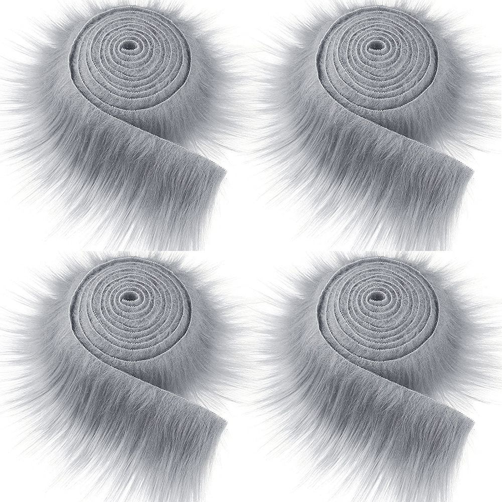 1.5m nastro in pelliccia sintetica nastro fai da te abbigliamento fatto a mano cucito soffice Trim rifilatura tessuto Costume da cucito peluche striscia di pelliccia regalo Home Deco: Light grey