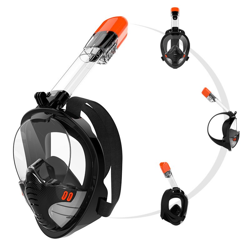 Mascarilla de buceo de cara completa para hombre y mujer, máscara de esnórquel con separación de respiración subacuática, antiniebla, para nadar y bucear, nueva: color 01 / L / XL