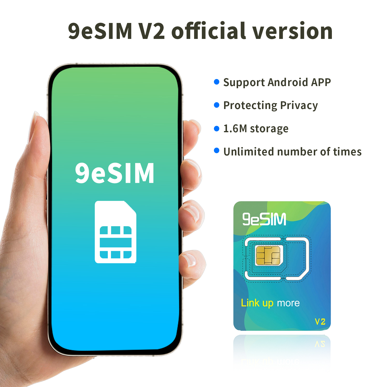 9 esim, esim till sim-kortadapter för android, iphone 15 14 iphone 16 pro max, avtagbar euicc esim sim-omvandlare