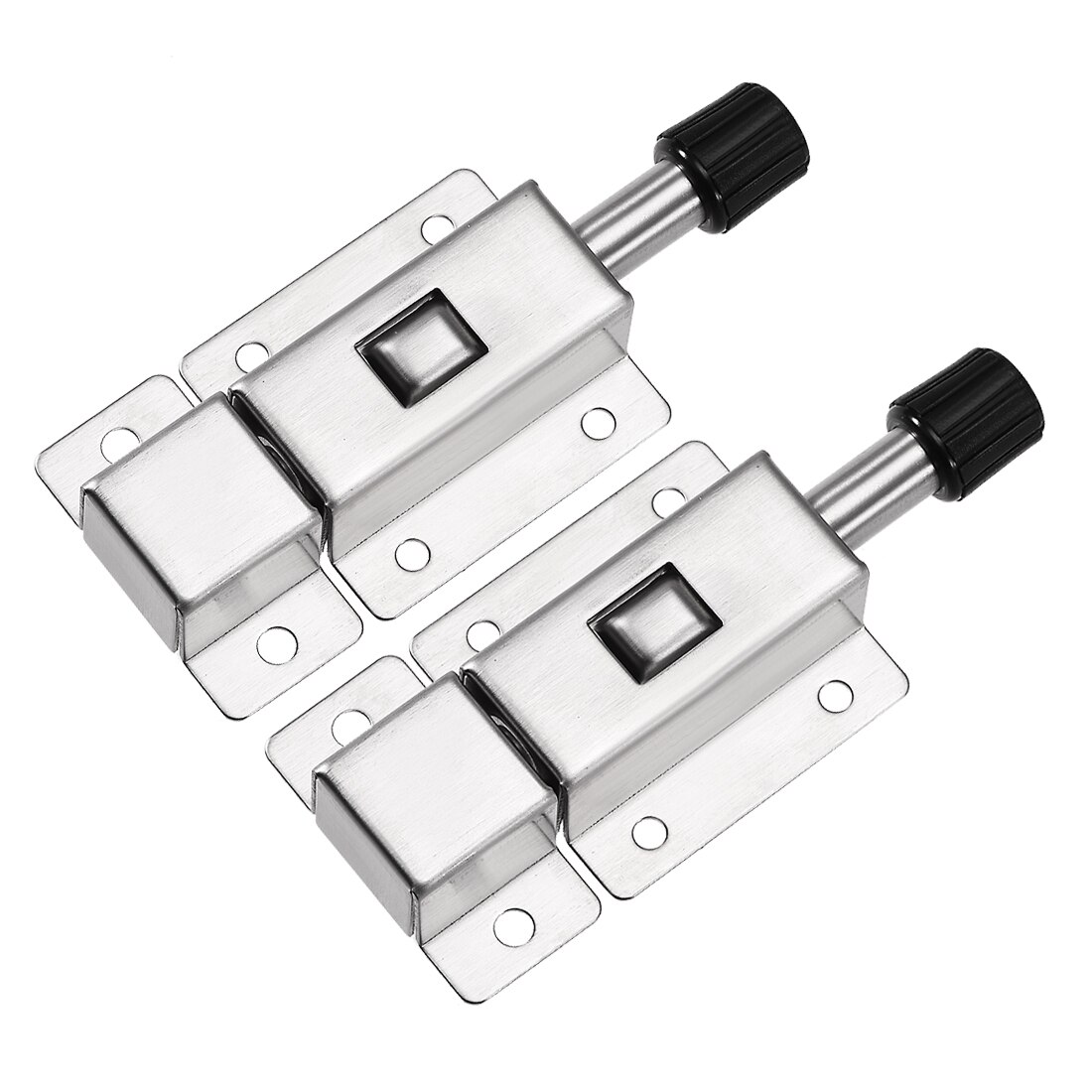 uxcell Door Barrel Bolt, Stainless Steel Security Push Button Spring Loaded Latch, 2 Pcs