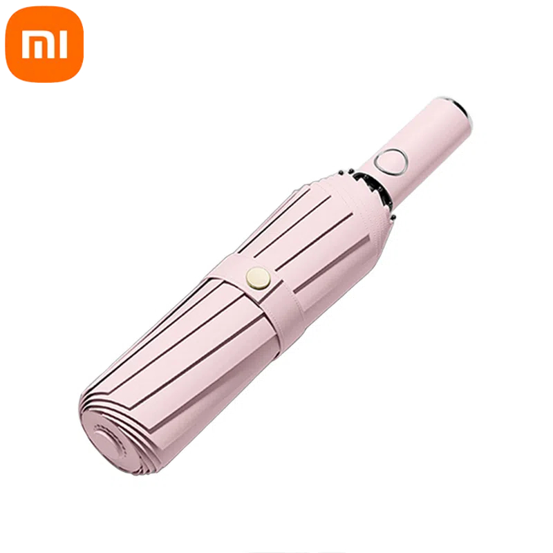 Paraguas totalmente automático Xiaomi 32 Bone con doble protección solar a prueba de viento paraguas plegable adecuado para hombres y mujeres adultos: Rojo